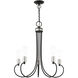 Bari 5 Light 25 inch Black with Brushed Nickel Accents Chandelier Ceiling Light