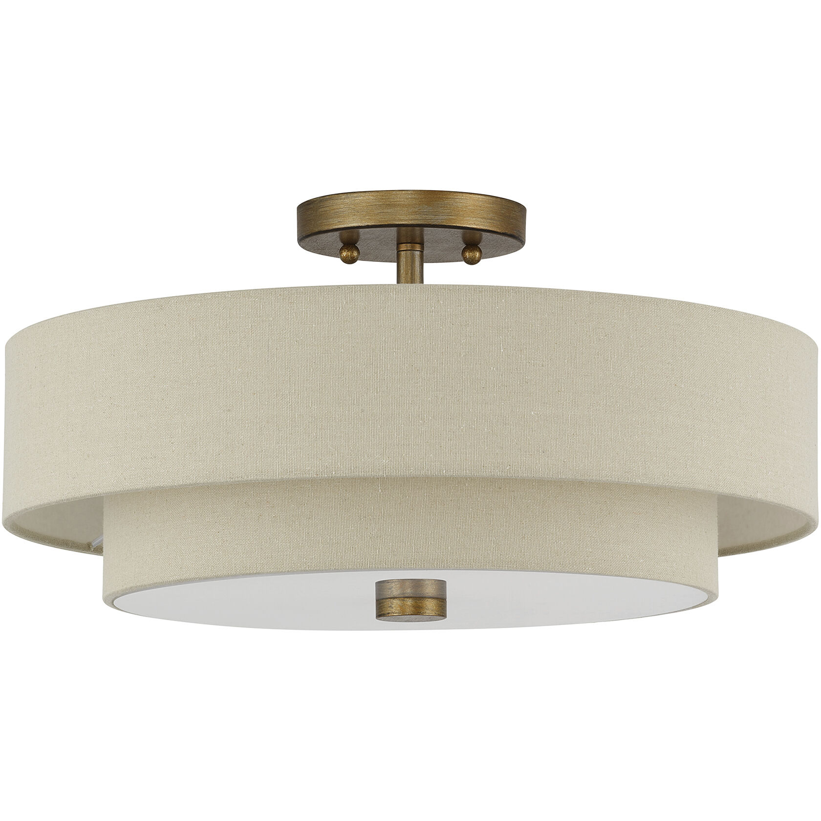 Bellingham 4 Light 18 inch Antique Gold Leaf Semi Flush Mount Ceiling Light, Large