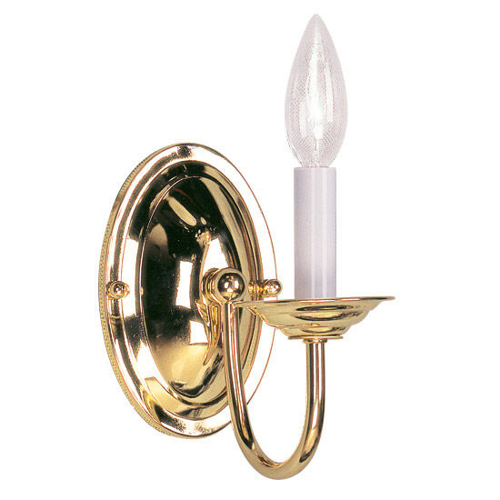 Home Basics 1 Light 4 inch Polished Brass Wall Sconce Wall Light