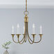 Cranford 5 Light 24 inch Antique Brass Chandelier Ceiling Light