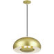 Domma 3 Light 17 inch Soft Gold with Polished Brass Accents Pendant Ceiling Light