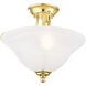Coronado 2 Light 16 inch Polished Brass Semi-Flush Mount Ceiling Light