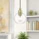 Downtown 1 Light 7 inch Satin Brass Mini Pendant Ceiling Light, Sphere