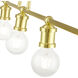 Lansdale 5 Light 40 inch Satin Brass Linear Chandelier Ceiling Light, Large