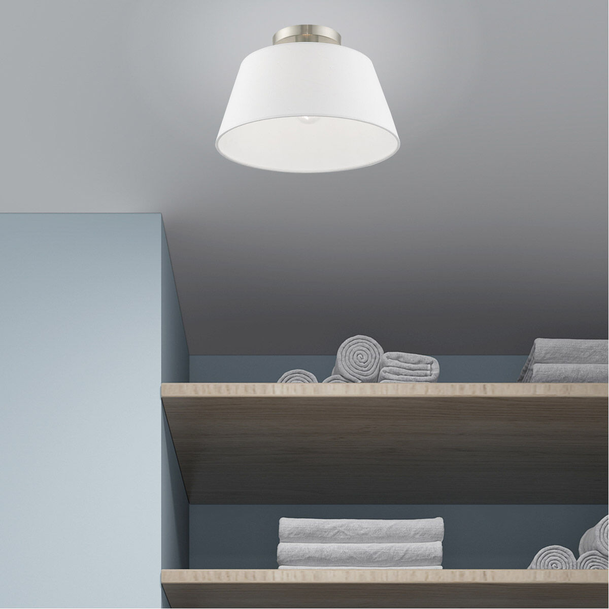 Belclaire 1 Light 13 inch Brushed Nickel Semi-Flush Mount Ceiling Light