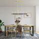 Denmark 6 Light 40 inch Satin Brass with Bronze Accents Linear Chandelier Ceiling Light