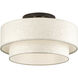 Manorwood 3 Light 18 inch English Bronze Large Semi-Flush Ceiling Light, Large