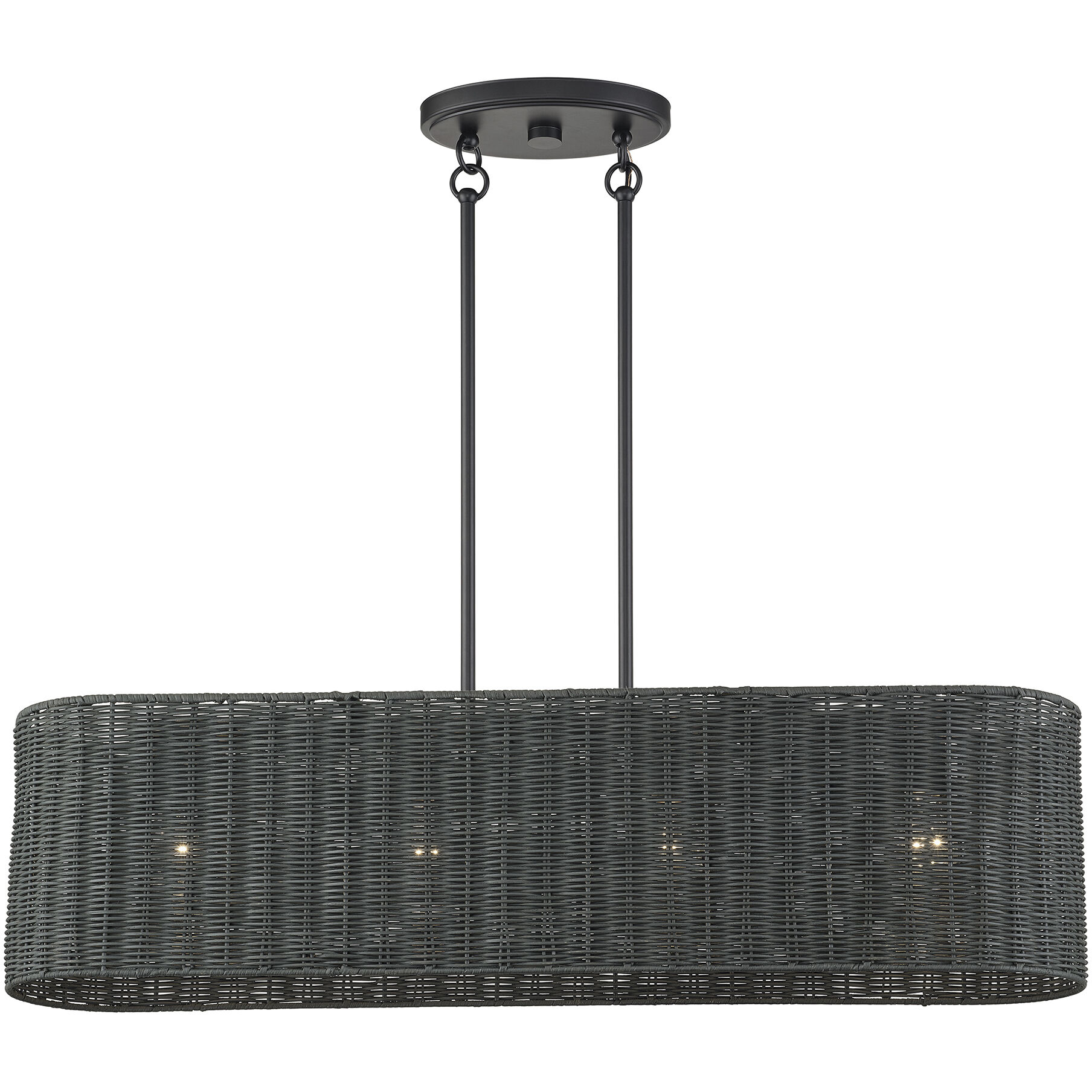 Weavington 4 Light 36 inch Black Linear Chandelier Ceiling Light, Large