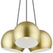 Piedmont 3 Light 22 inch Soft Gold with Polished Brass Accents Globe Pendant Ceiling Light