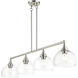 Glendon 4 Light 8.25 inch Brushed Nickel Large Linear Chandelier Ceiling Light