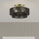 Florell 3 Light 15 inch Antique Brass Large Semi-Flush Ceiling Light, Large