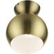 Stockton 1 Light 8 inch Antique Brass Semi-Flush Ceiling Light, Globe