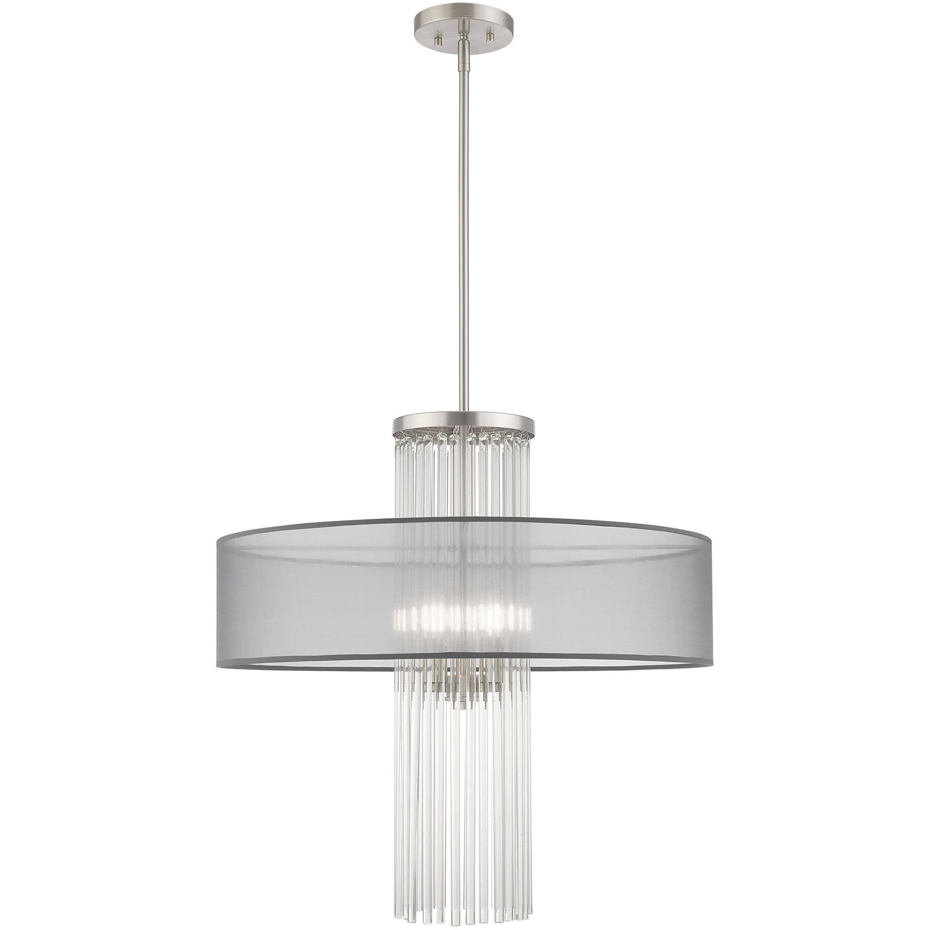 Alexis 4 Light 24 inch Brushed Nickel Pendant Chandelier Ceiling Light