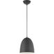Arlington 1 Light 10 inch Scandinavian Gray with Brushed Nickel Accents Pendant Ceiling Light