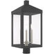 Nyack 3 Light 24 inch Scandinavian Gray Outdoor Post Top Lantern