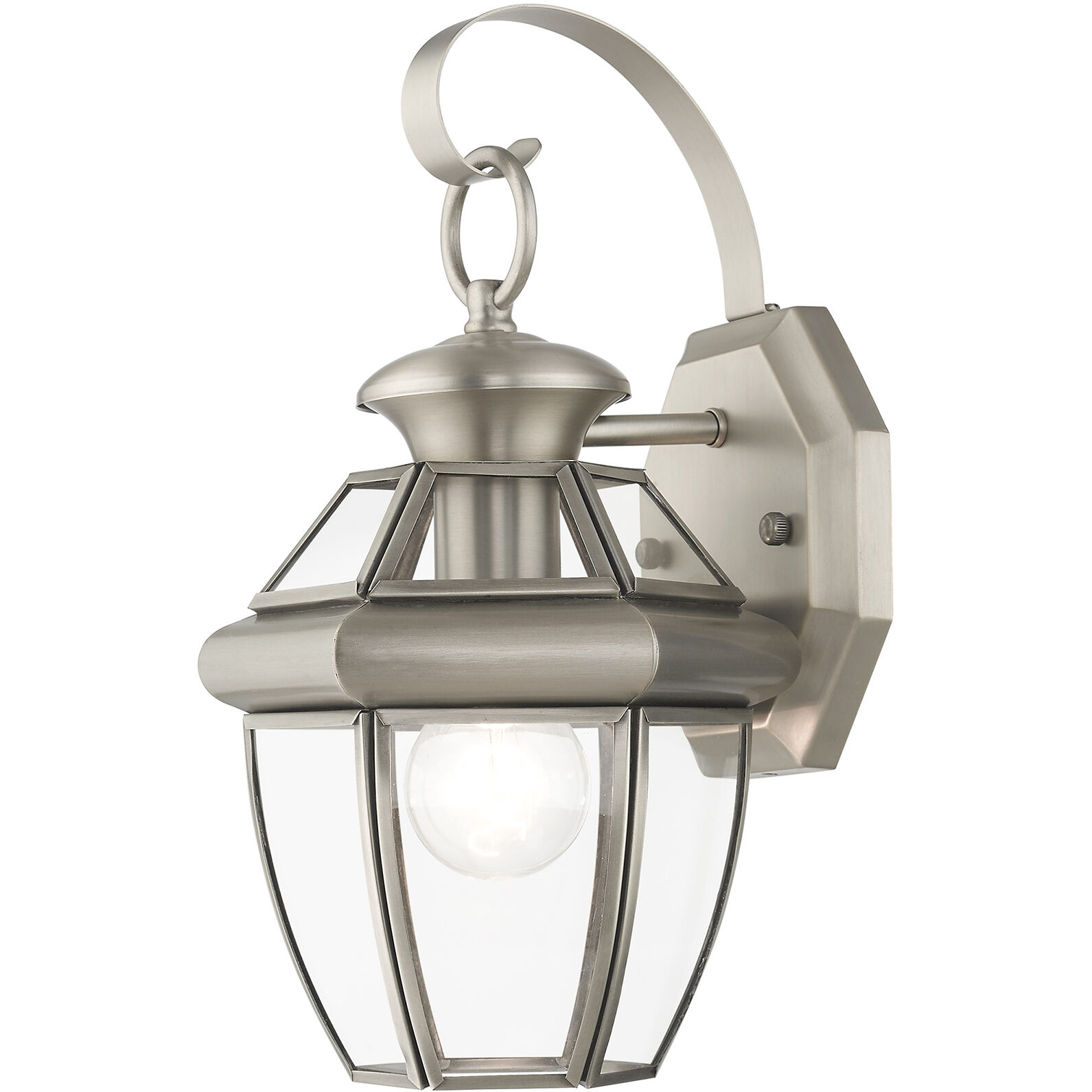 Monterey 1 Light 13 inch Brushed Nickel Outdoor Wall Lantern