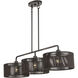 Acordia 3 Light 12 inch English Bronze Extra Large Linear Chandelier Ceiling Light, Extra Large