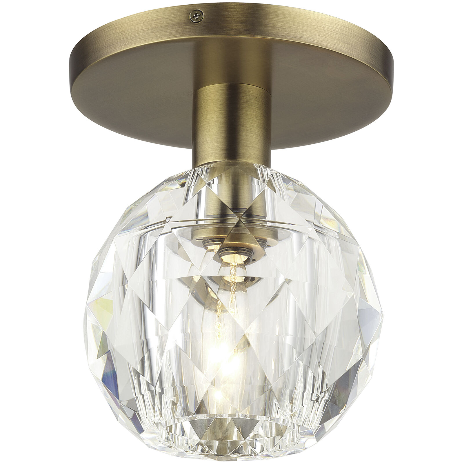 Whitfield 1 Light 7 inch Natural Brass Semi-Flush Ceiling Light