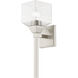 Aragon 1 Light 5 inch Brushed Nickel Vanity Sconce Wall Light