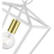 Devone 1 Light 10 inch White with Satin Brass Accent Pendant Lantern Ceiling Light