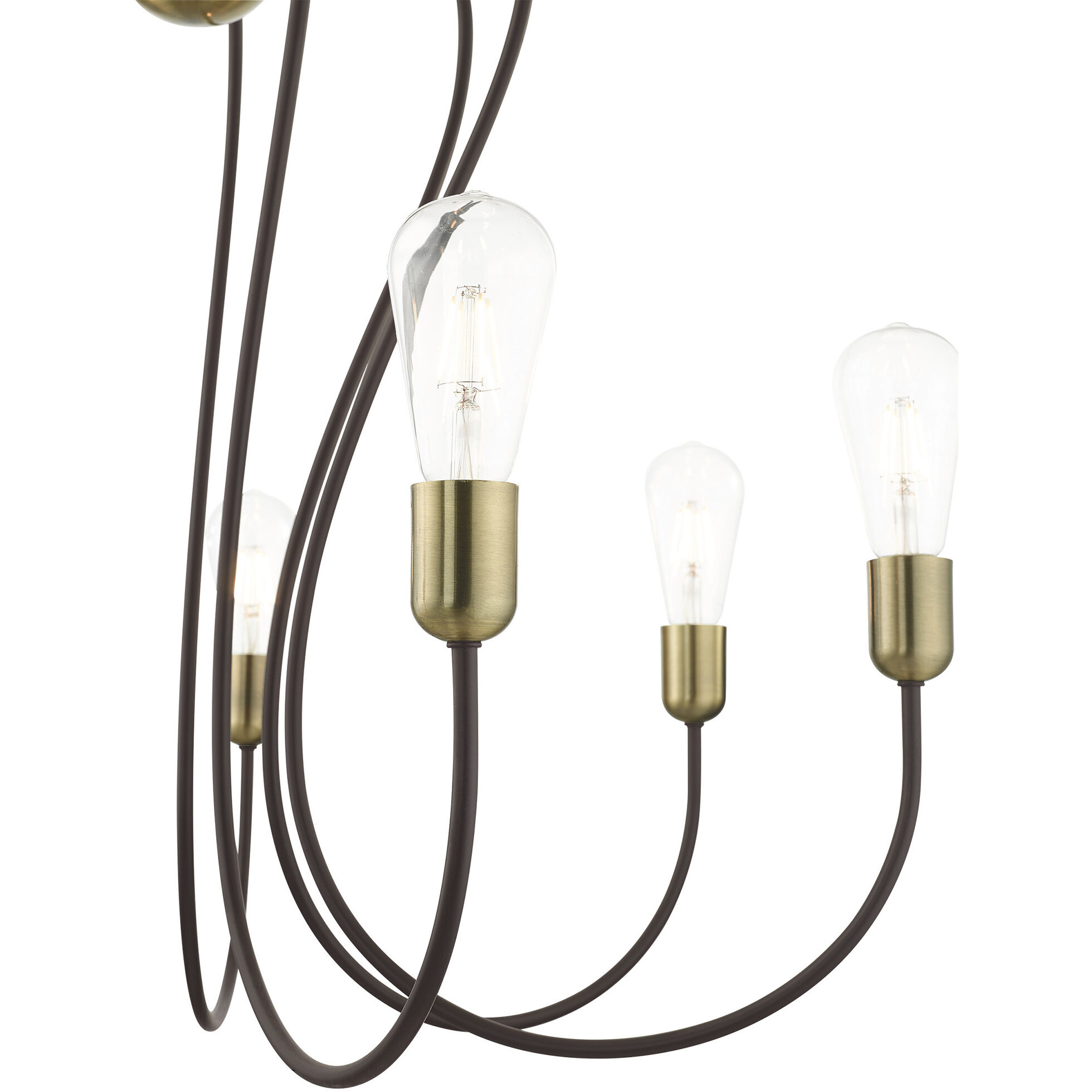 Lucerne 7 Light 30 inch Bronze with Antique Brass Accents Chandelier Ceiling Light