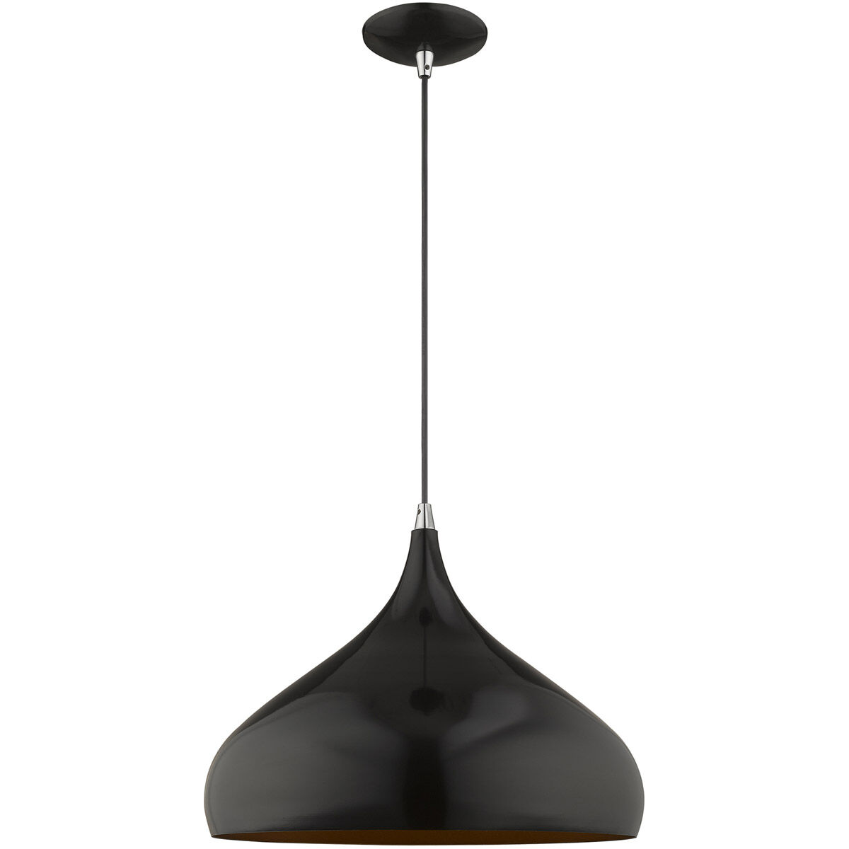 Allison 1 Light 16 inch Shiny Black Mini Pendant Ceiling Light