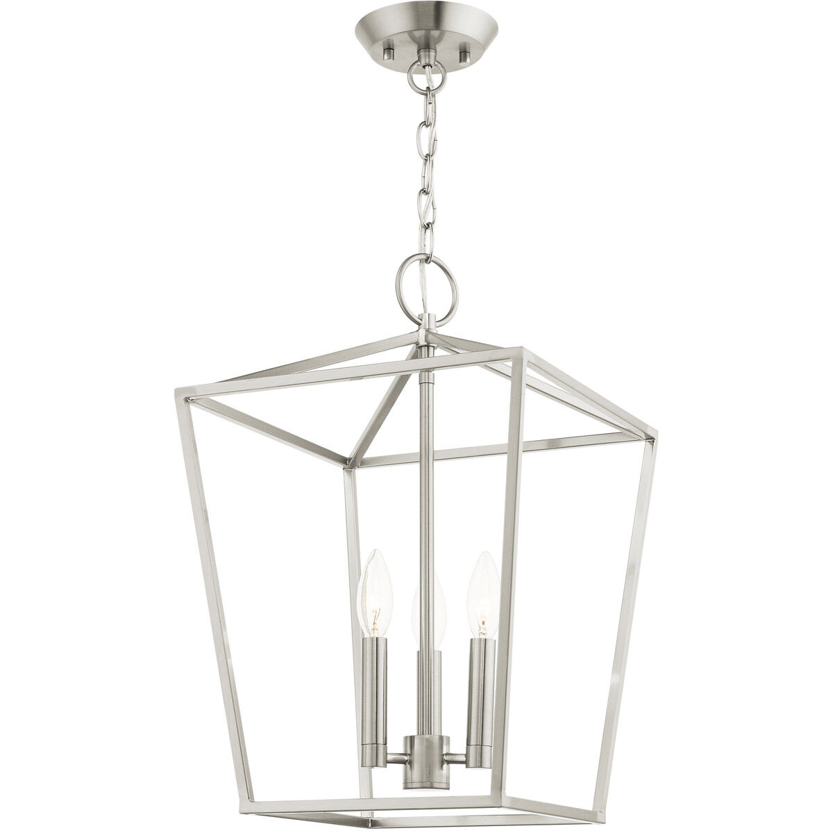Devone 3 Light 13 inch Brushed Nickel Convertible Semi Flush/Lantern Ceiling Light