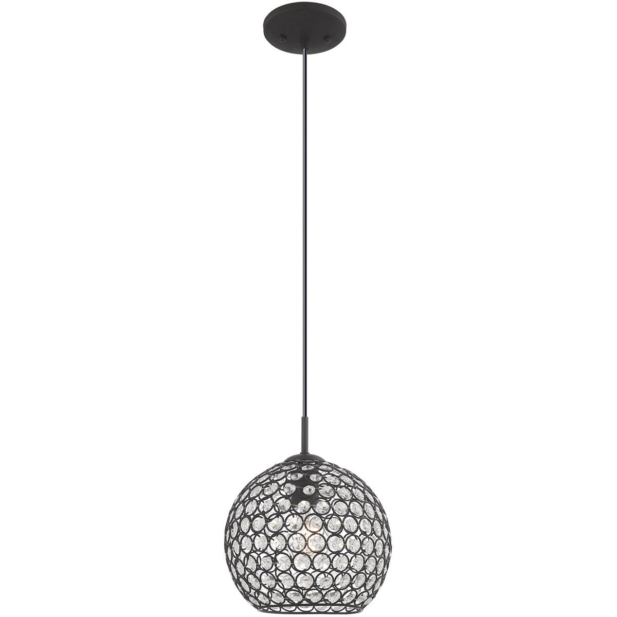 Cassandra 1 Light 9 inch Black Mini Pendant Ceiling Light