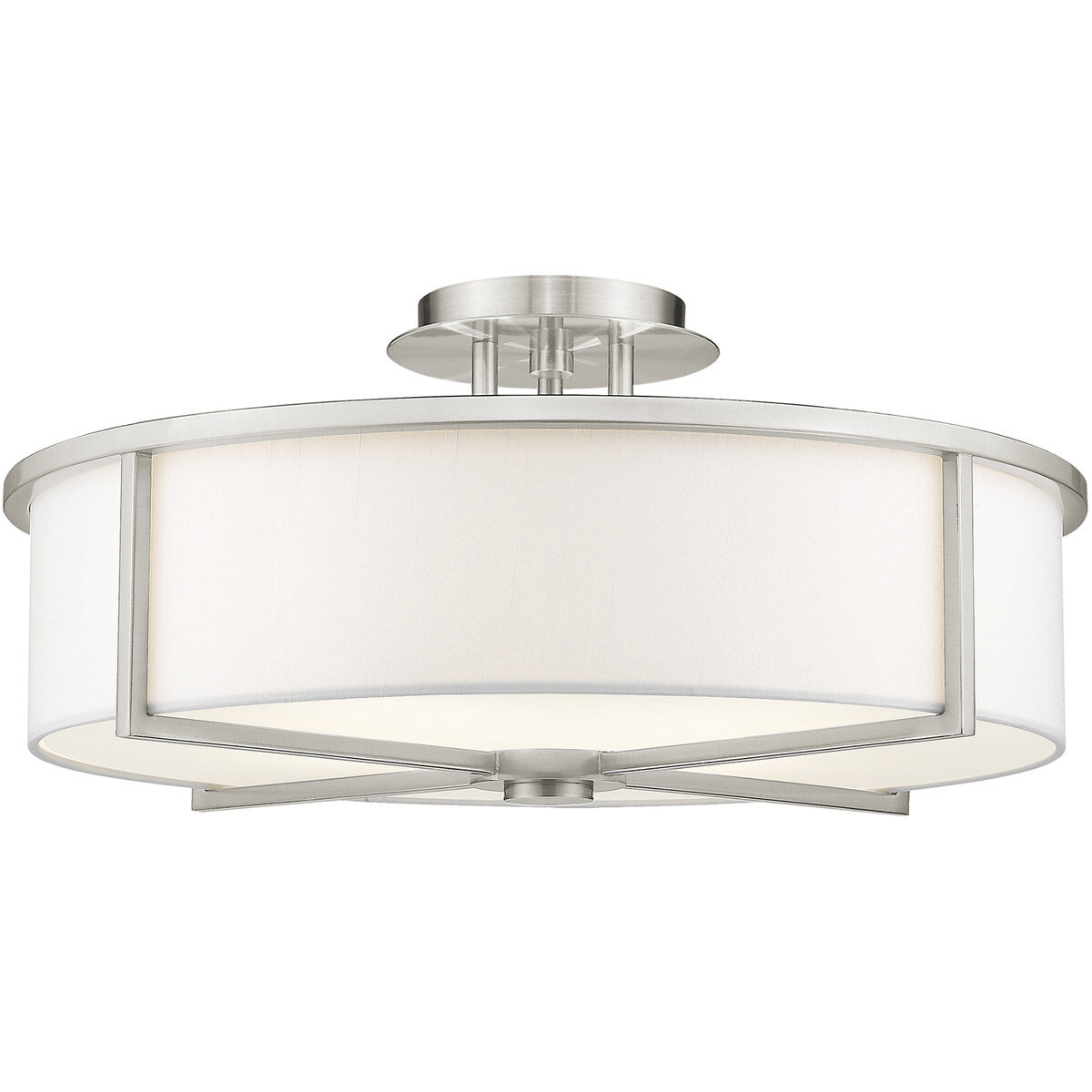 Wesley 4 Light 19 inch Brushed Nickel Semi-Flush Mount Ceiling Light