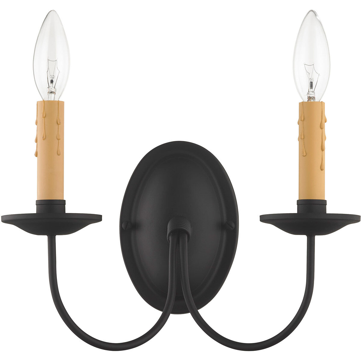 Heritage 2 Light 12 inch Black Wall Sconce Wall Light