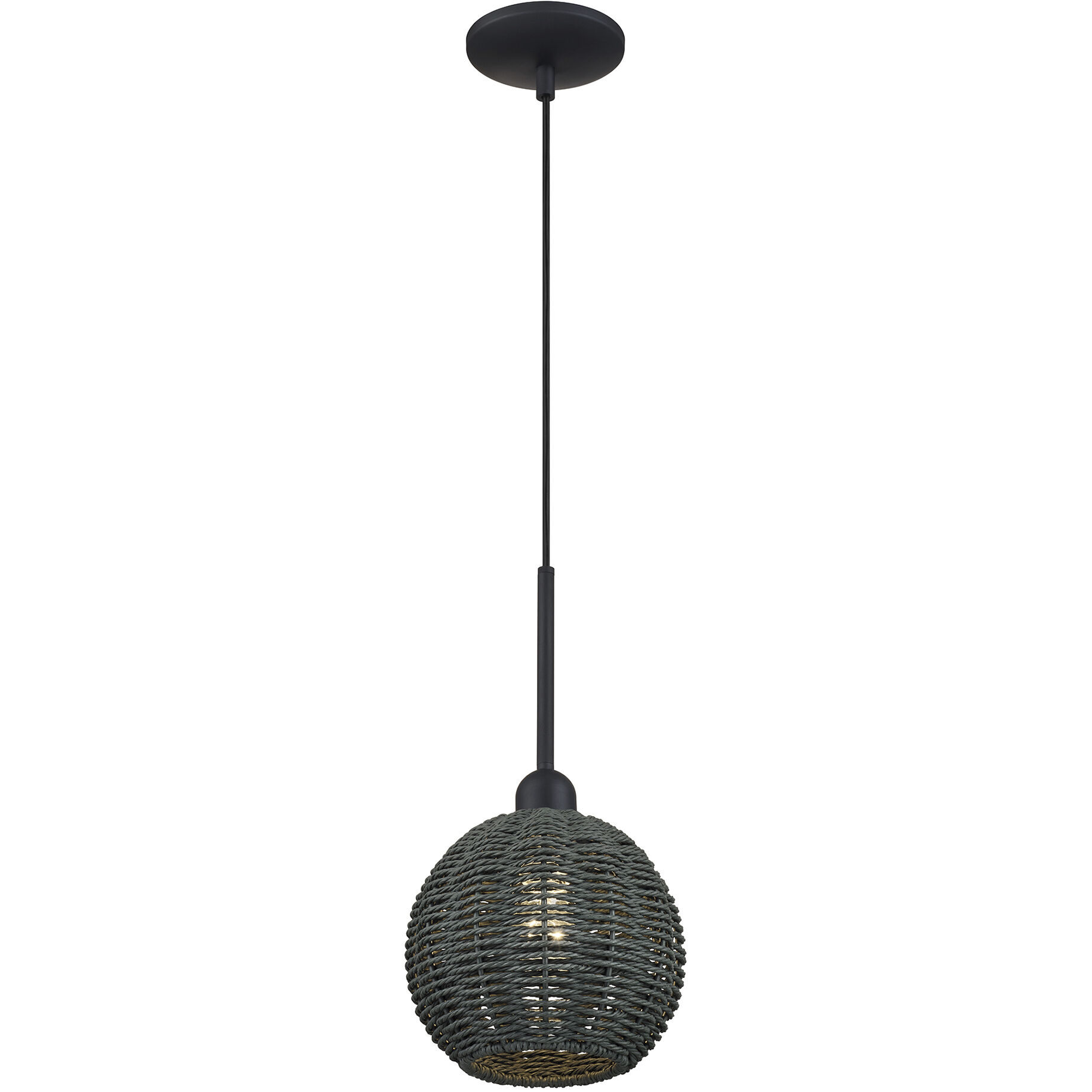 Deluna 1 Light 8 inch Black Pendant Ceiling Light, Mini Globe