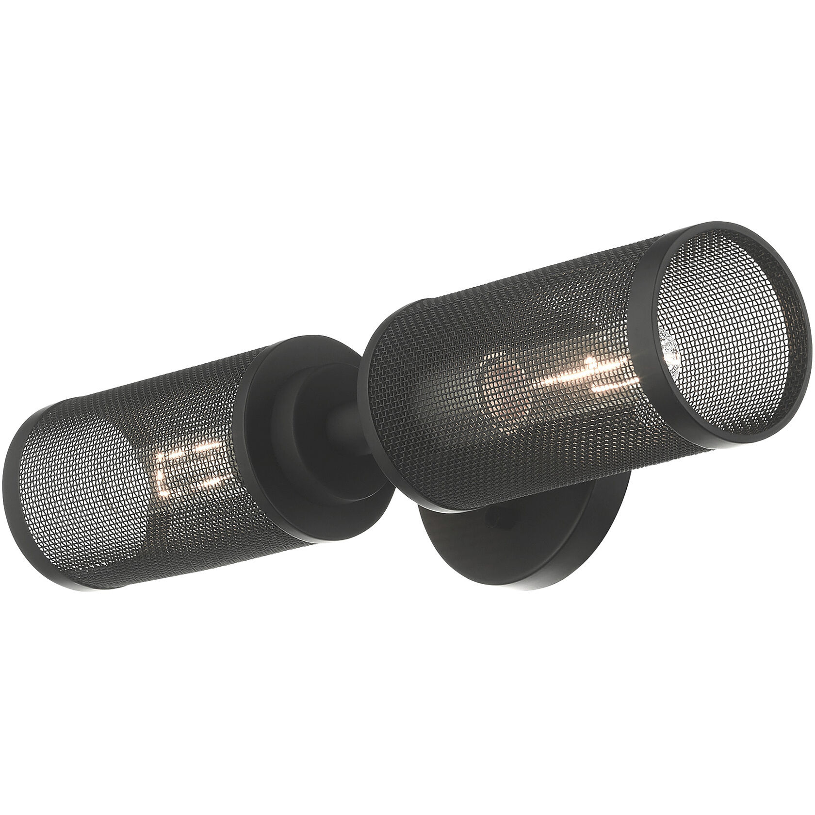 Industro 2 Light 5 inch Black with Brushed Nickel Accents Sconce Wall Light