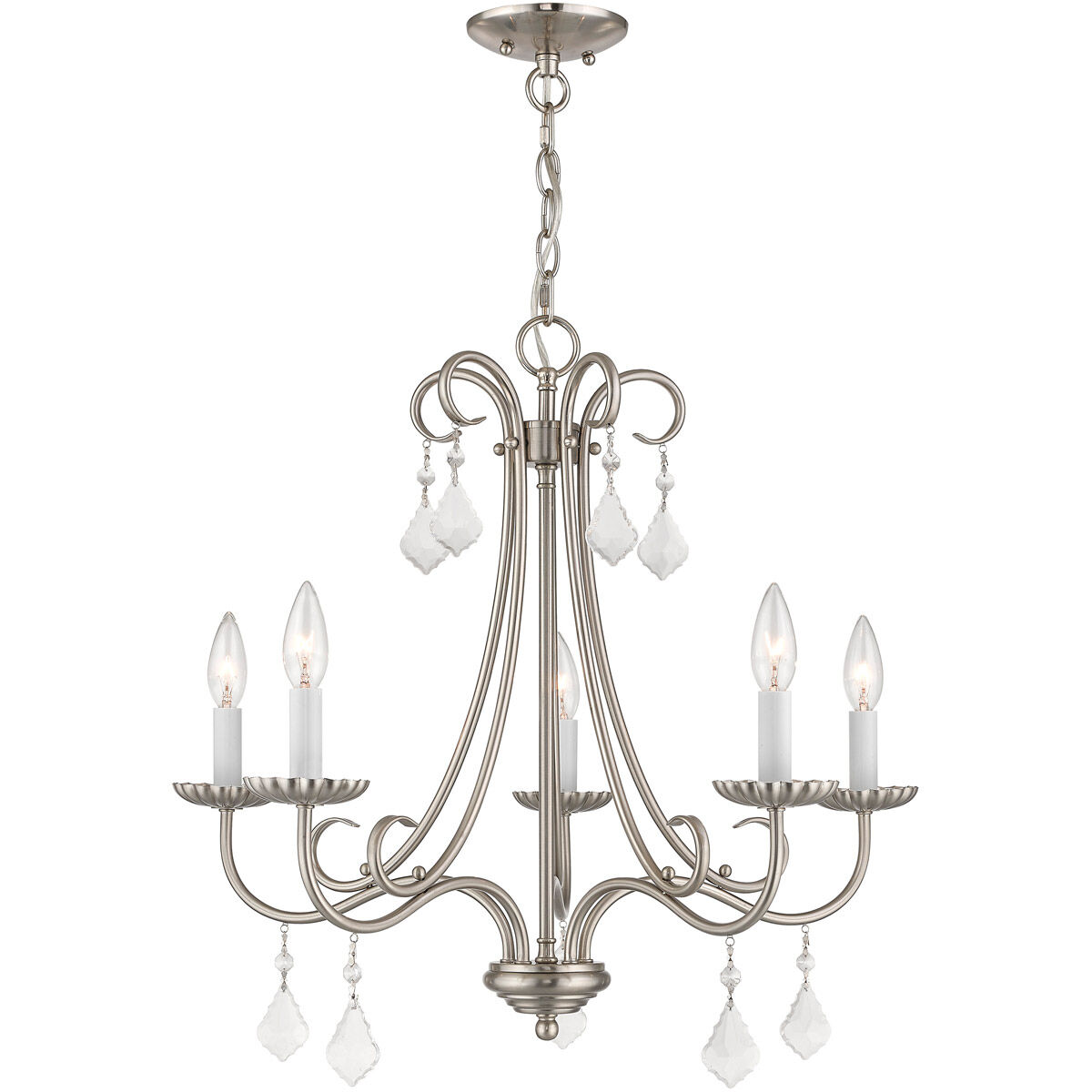 Daphne 5 Light 25 inch Brushed Nickel Chandelier Ceiling Light
