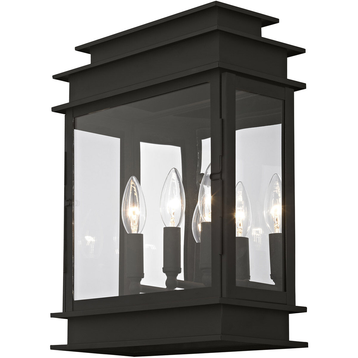 Princeton 3 Light 15 inch Black Outdoor Wall Lantern