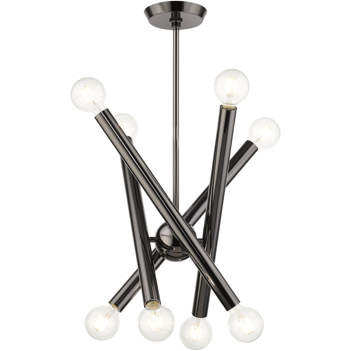 Stafford 8 Light 24 inch Black Chrome Chandelier Ceiling Light