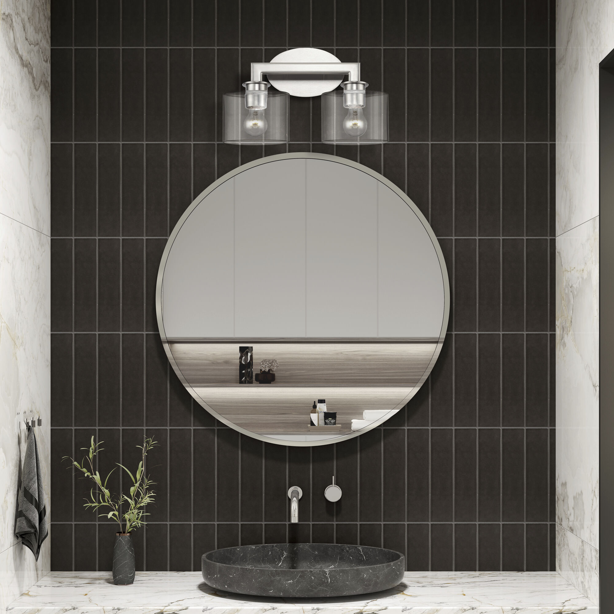 Bernardino 2 Light 16 inch Brushed Nickel Vanity Wall Sconce Wall Light