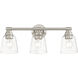 Catania 3 Light 23 inch Brushed Nickel Vanity Sconce Wall Light