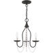 Alessia 3 Light 13 inch Black Mini Chandelier Ceiling Light