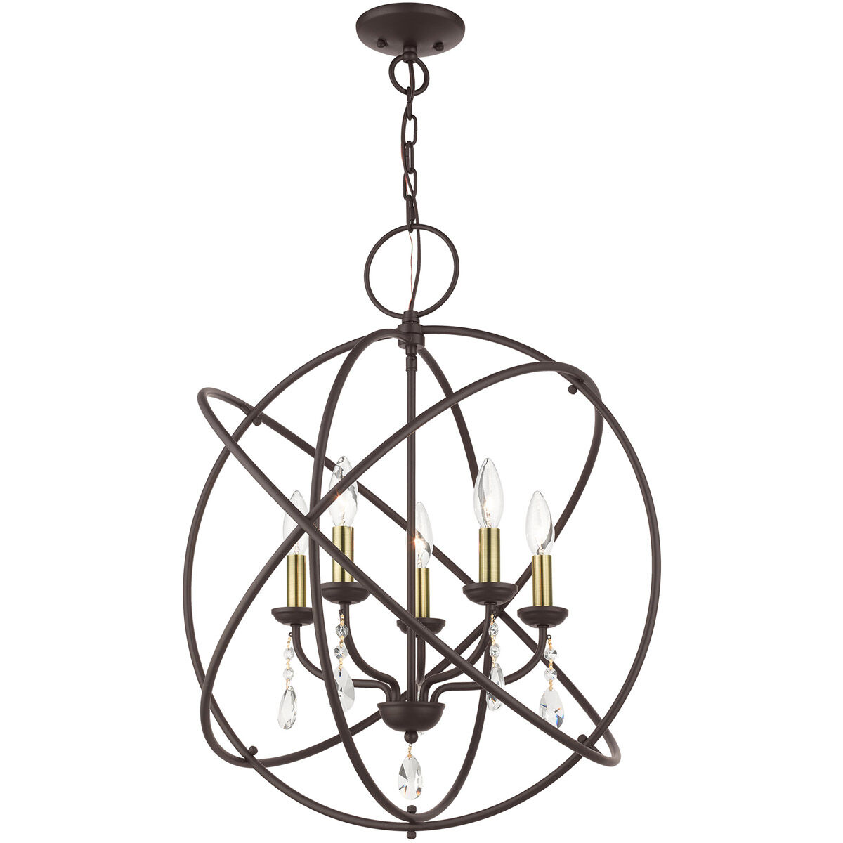 Aria 5 Light 23.5 inch Bronze Chandelier Ceiling Light