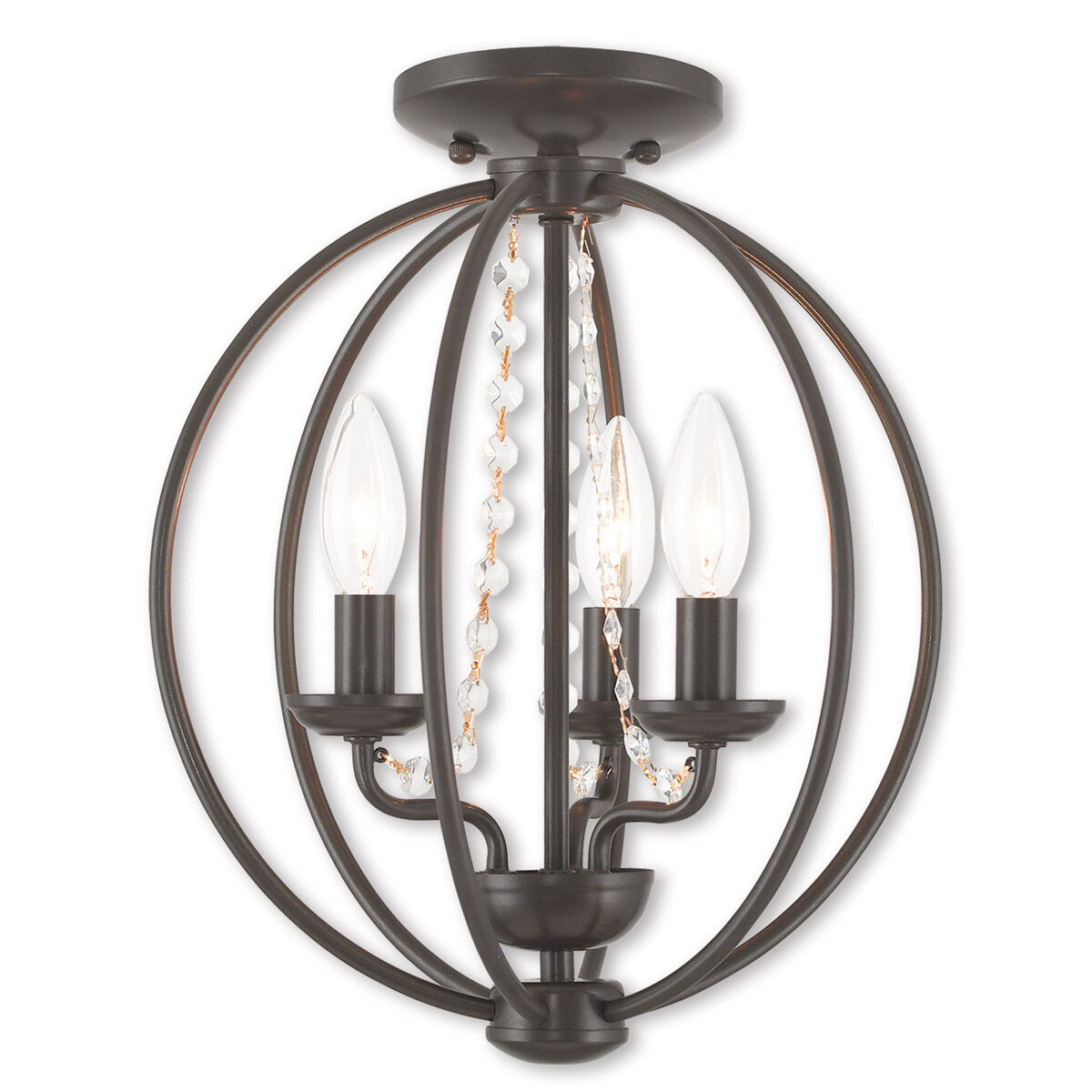 Arabella 3 Light 12 inch English Bronze Convertible Mini Chandelier/Ceiling Mount Ceiling Light