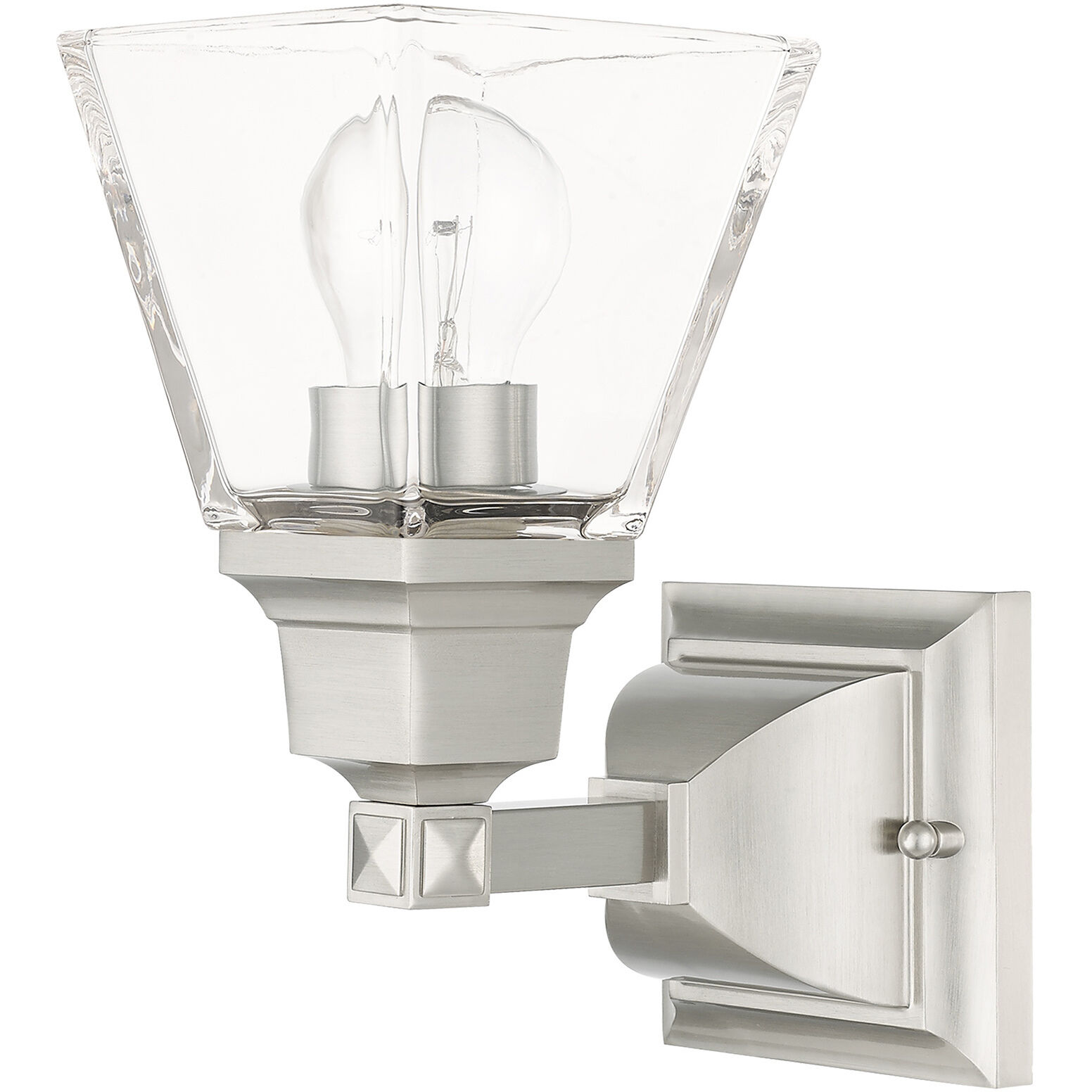 Mission 1 Light 5 inch Brushed Nickel Sconce Wall Light