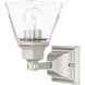 Mission 1 Light 5 inch Brushed Nickel Sconce Wall Light