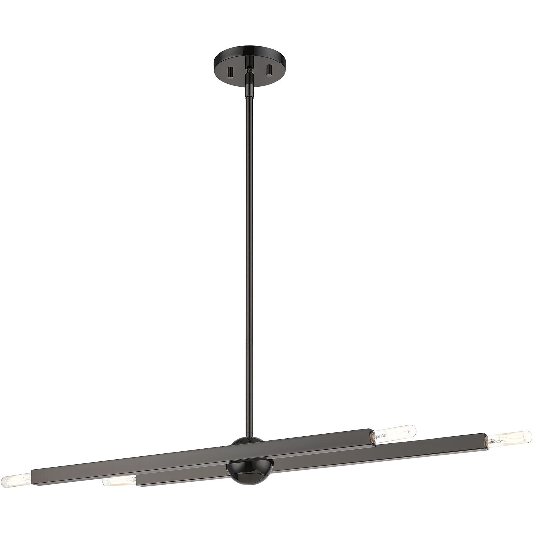 Monaco 4 Light 28 inch Black Chrome Linear Chandelier Ceiling Light