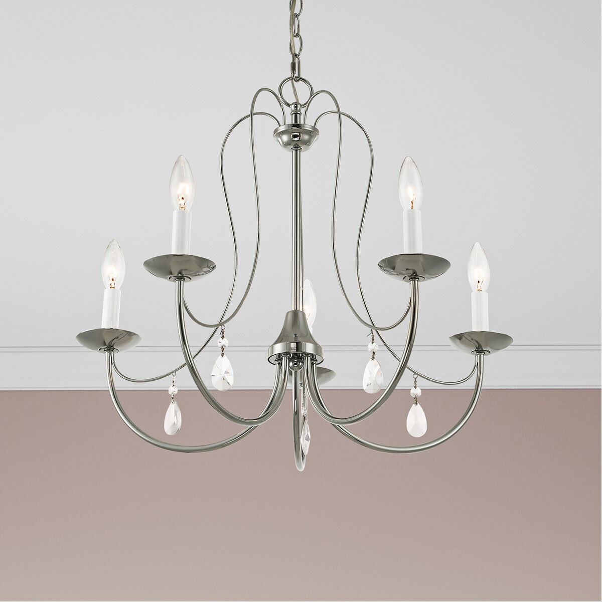 Mirabella 5 Light 24 inch Polished Chrome Chandelier Ceiling Light