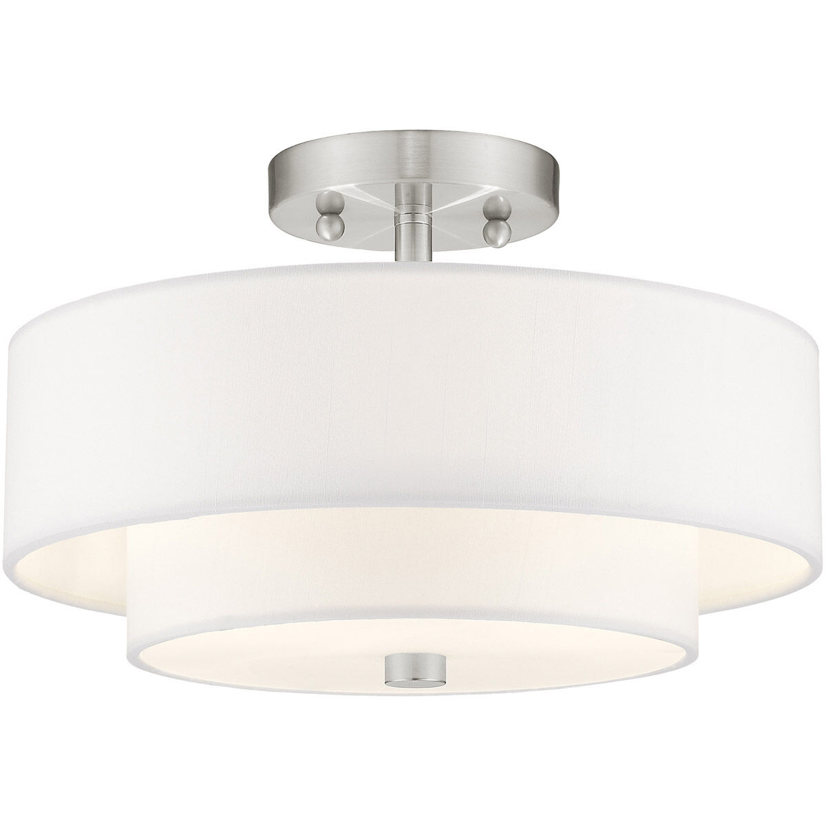 Claremont 2 Light 13 inch Brushed Nickel Semi-Flush Mount Ceiling Light