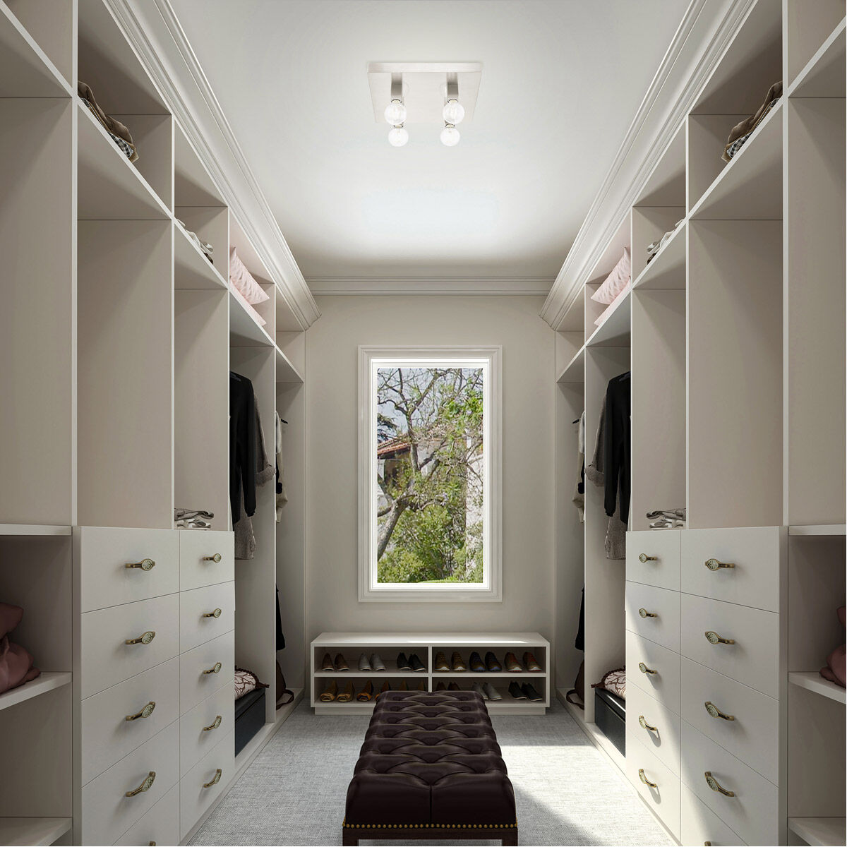 Solna 4 Light 16 inch Brushed Nickel Flush Mount Ceiling Light