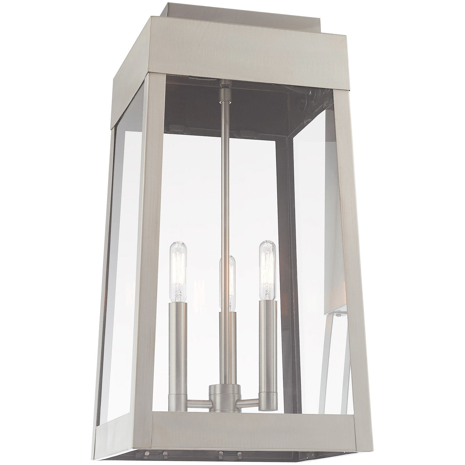 Oslo 3 Light 20 inch Brushed Nickel Outdoor Wall Lantern