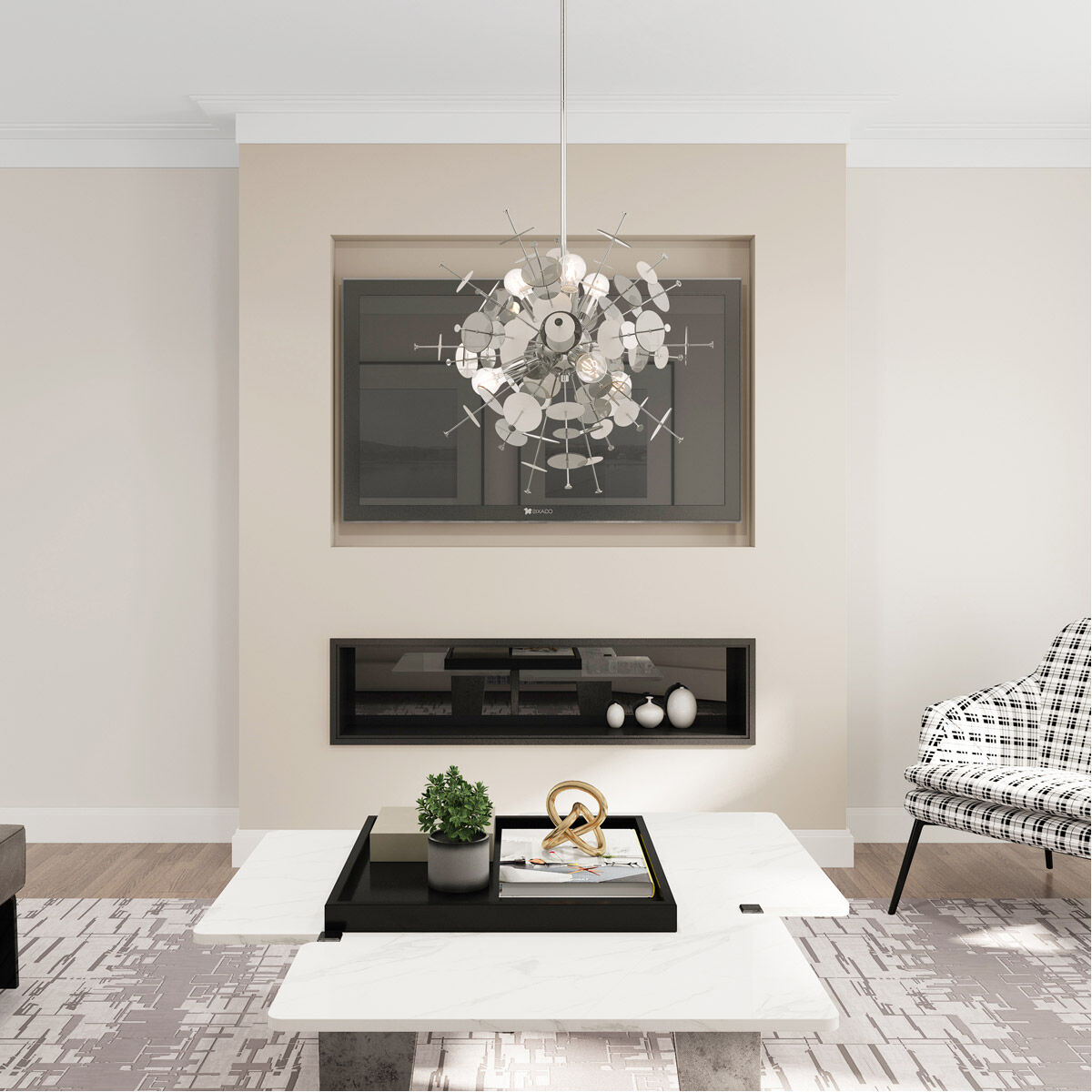 Circulo 6 Light 24 inch Polished Chrome Pendant Chandelier Ceiling Light