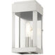 York 1 Light 9 inch Brushed Nickel Outdoor ADA Wall Lantern