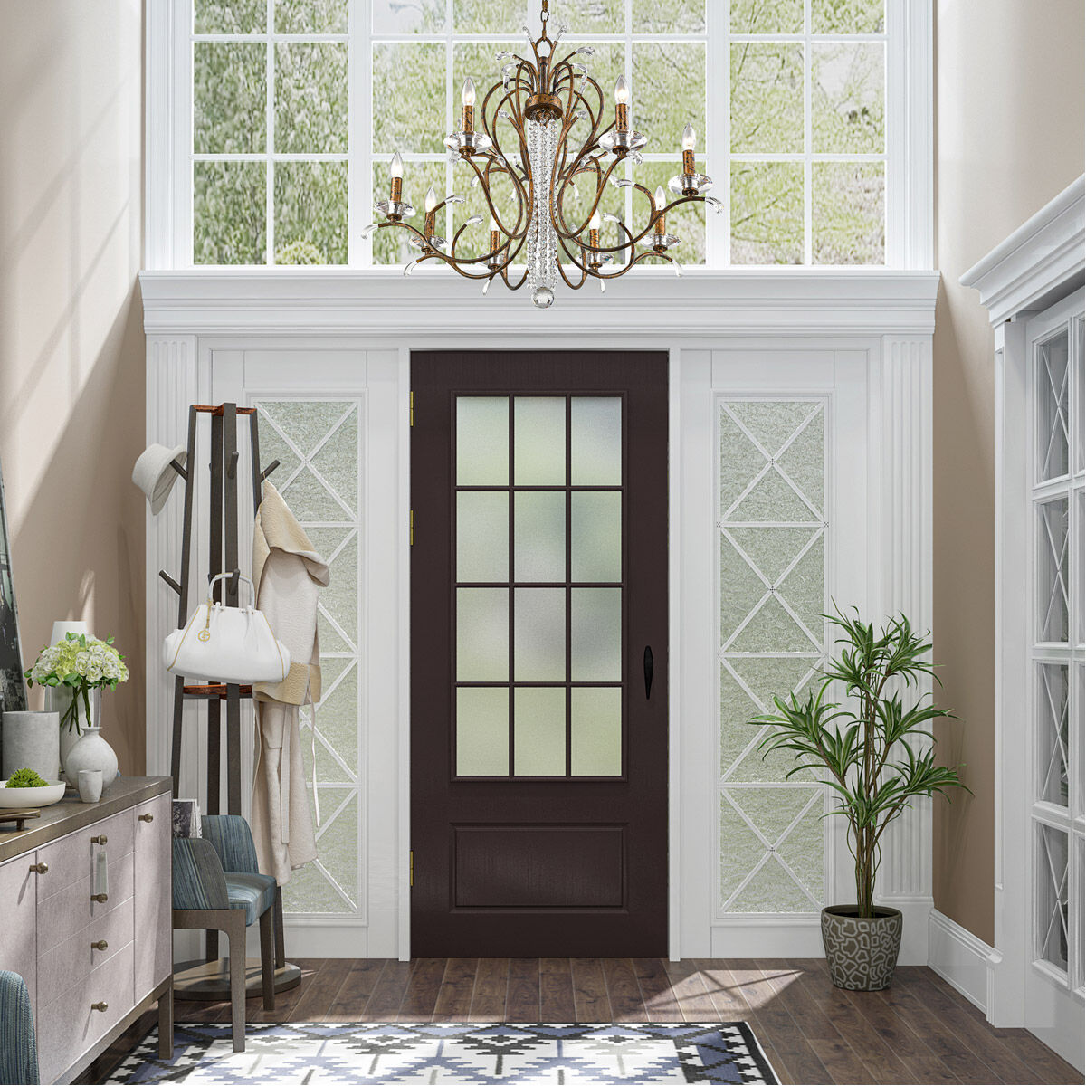 Serafina 8 Light 33 inch Hand Applied Venetian Golden Bronze Chandelier Ceiling Light